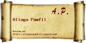 Allaga Pamfil névjegykártya